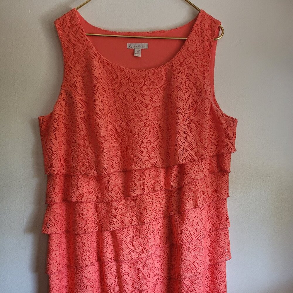 established 1962 Dress Sleeveless Plus size 18 Orange Polyester